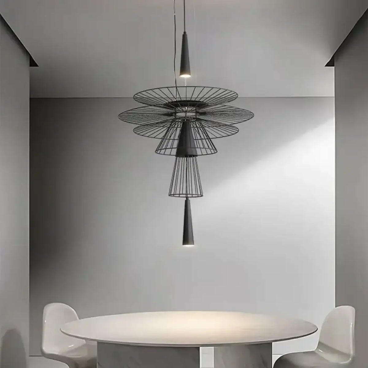 Suspension luminaire salon salle a manger industrielle metal