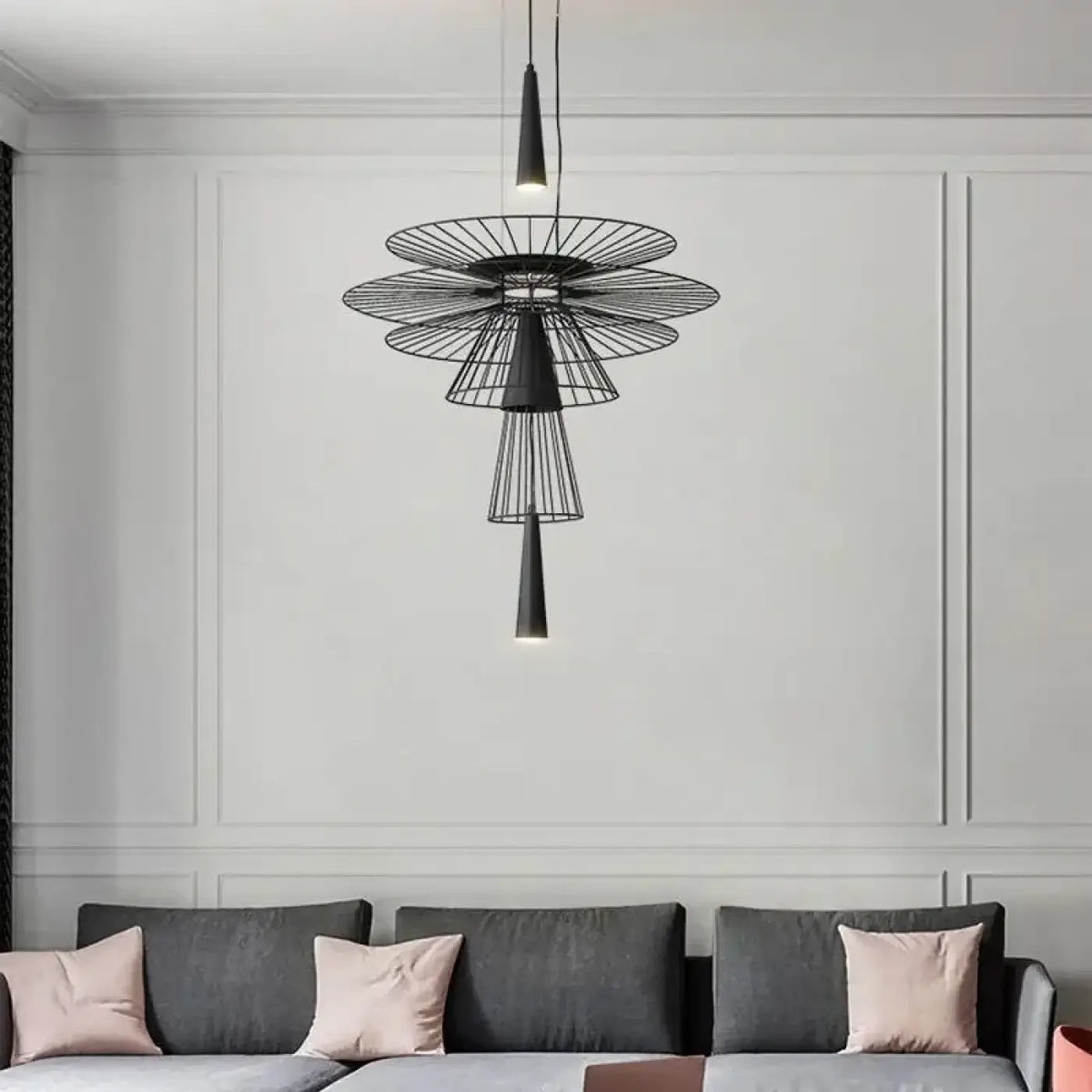 Suspension luminaire salon salle a manger industrielle metal