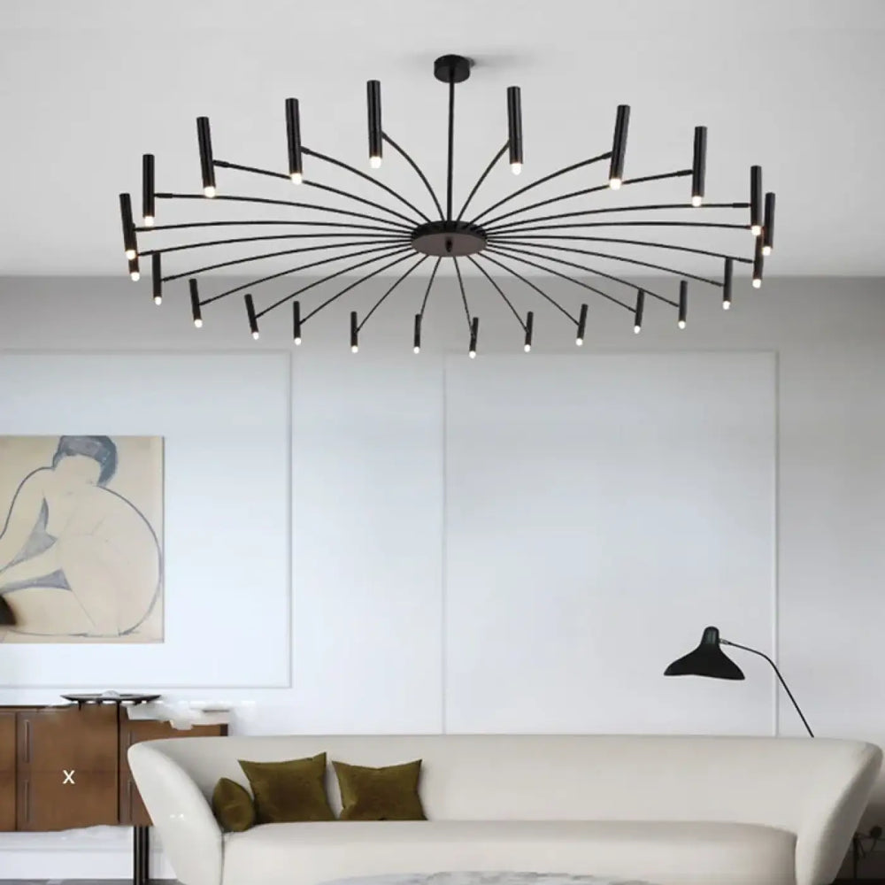 Suspension luminaire salon salle a manger metal noir design