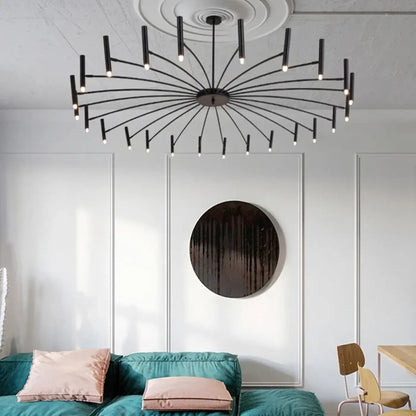 Suspension luminaire salon salle a manger metal noir design