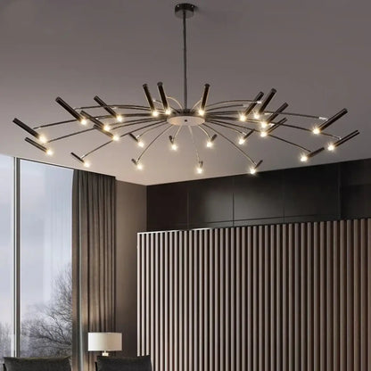 Suspension luminaire salon salle a manger metal noir design