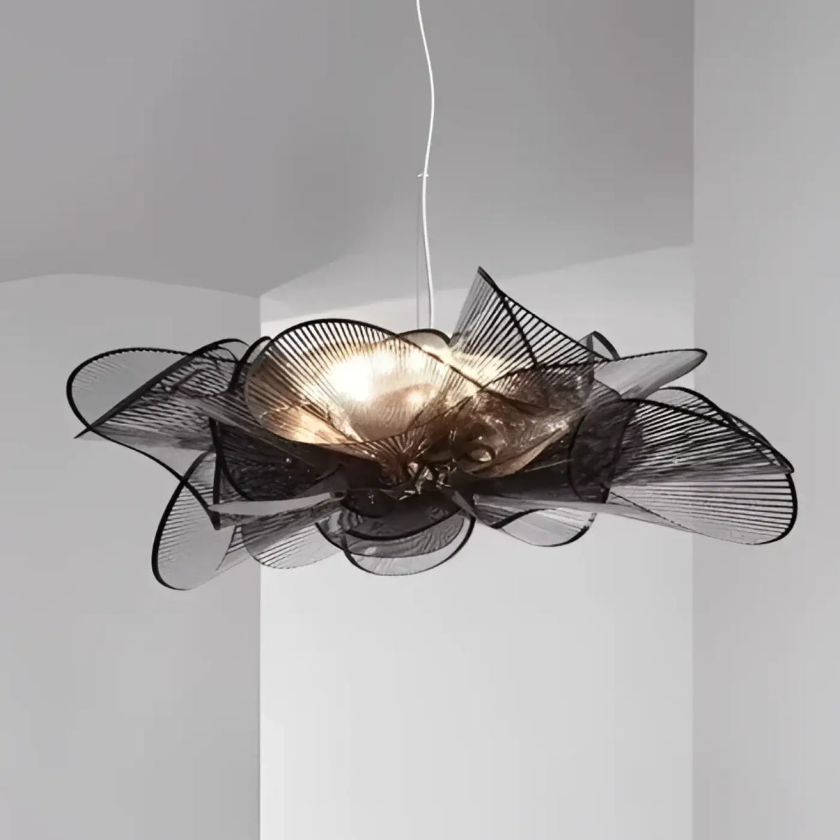 Suspension luminaire salon salle a manger noir design