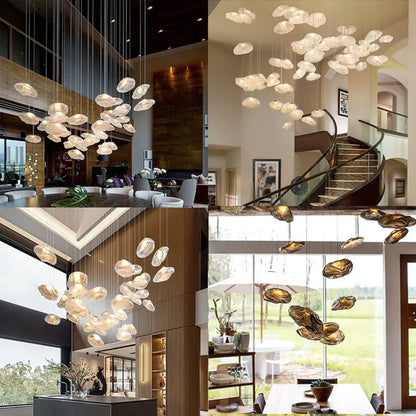 Suspension luminaire salon salle a manger nuage verre design