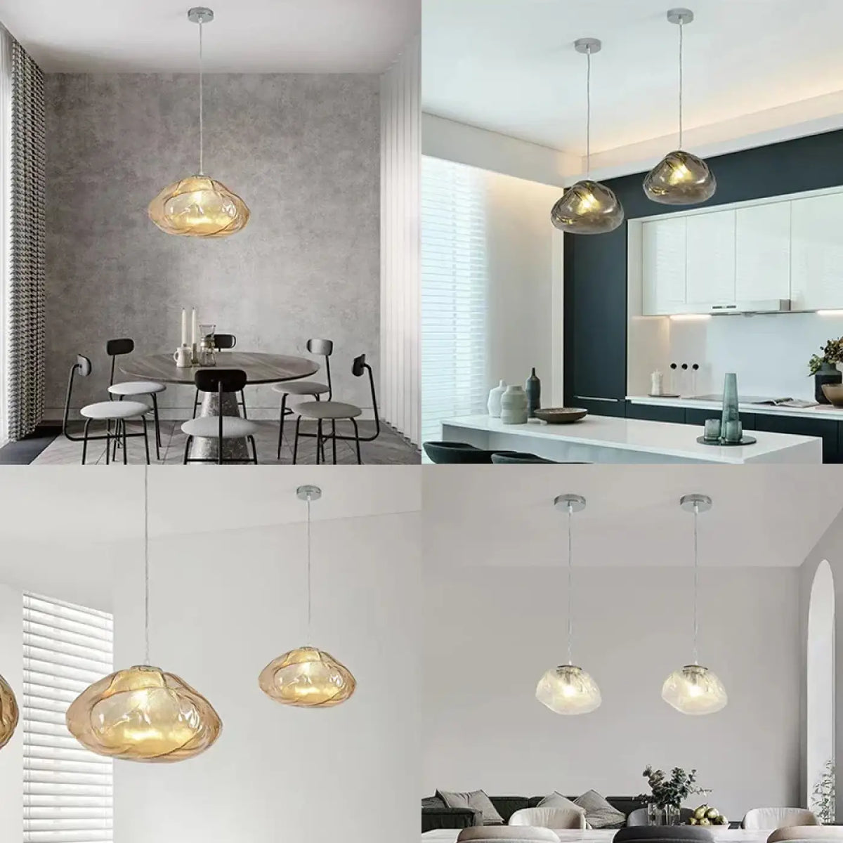 Suspension luminaire salon salle a manger nuage verre design