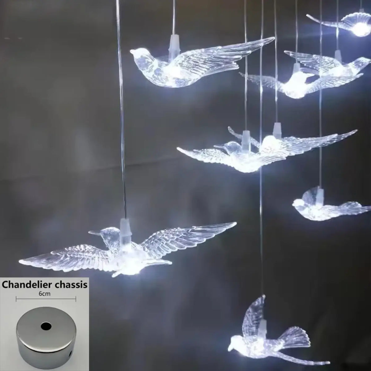 Suspension luminaire salon salle a manger oiseaux design