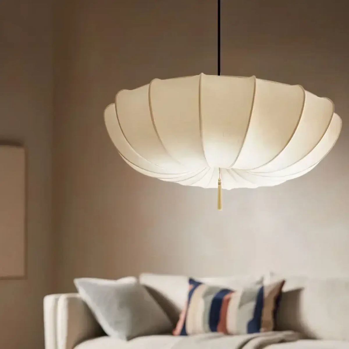 Suspension luminaire salon salle a manger parapluie blanc