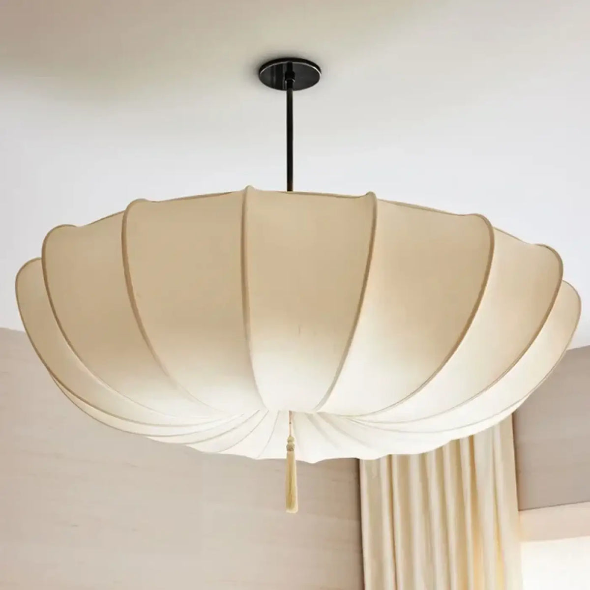 Suspension luminaire salon salle a manger parapluie blanc