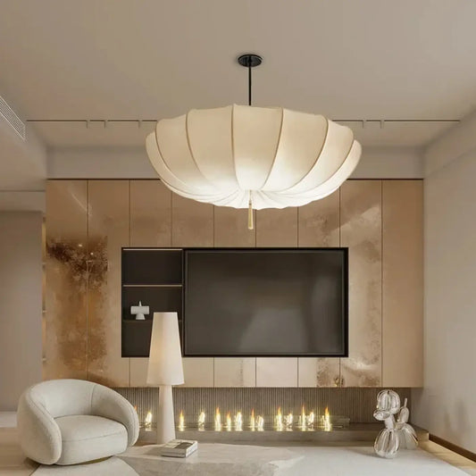 Suspension luminaire salon salle a manger parapluie blanc