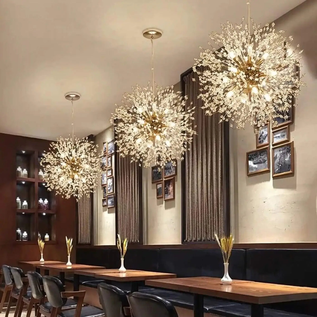 Suspension luminaire salon salle a manger spherique design