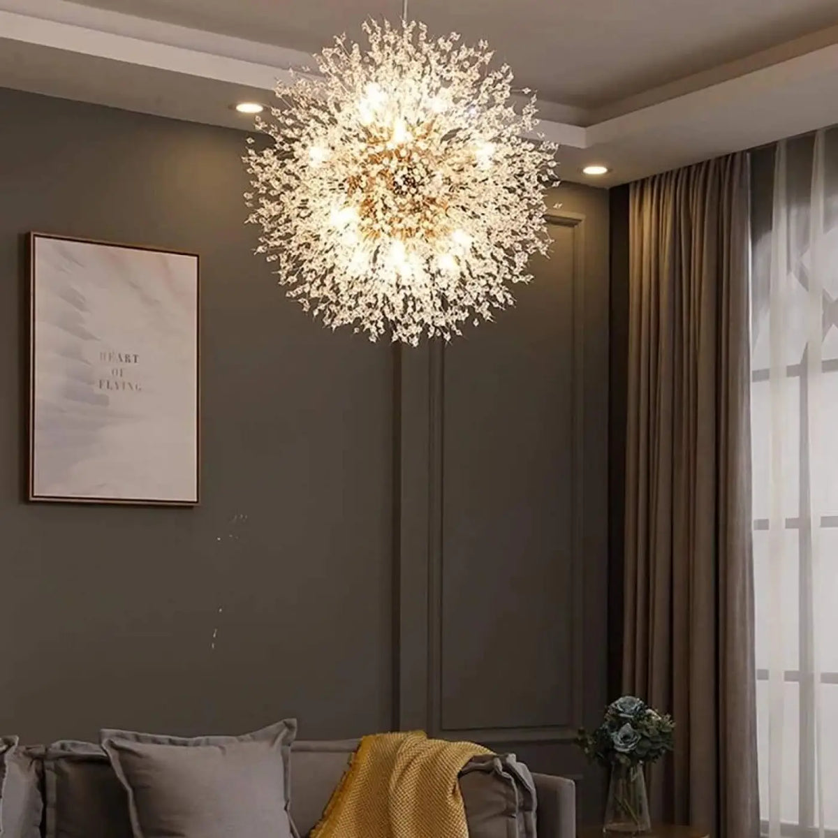 Suspension luminaire salon salle a manger spherique design