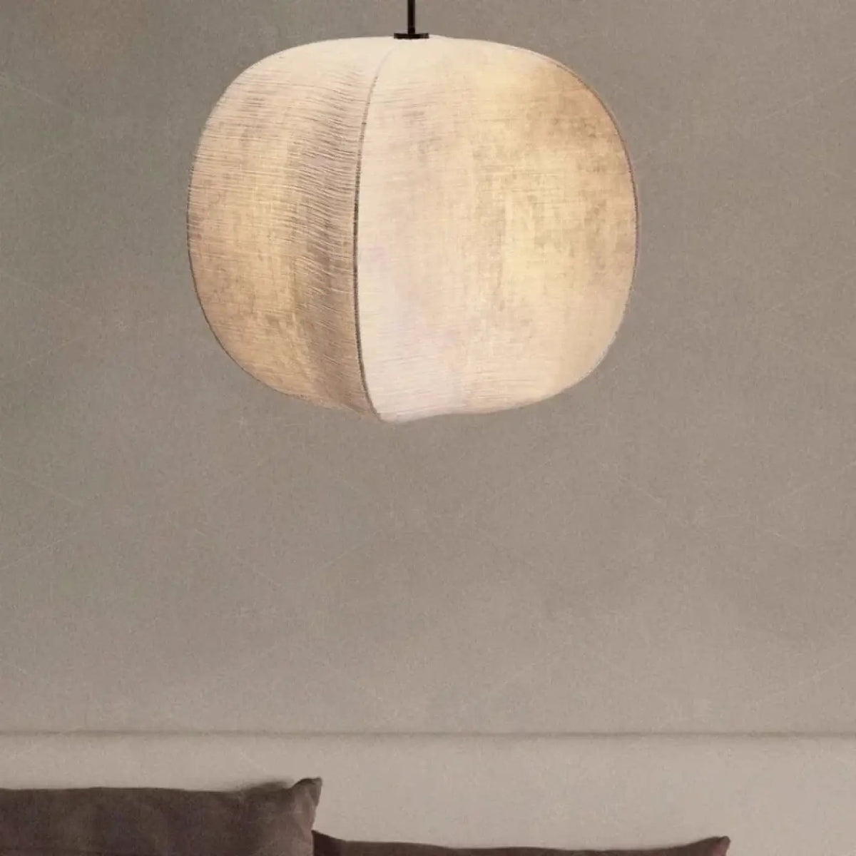 Suspension luminaire salon salle a manger tissu sphere