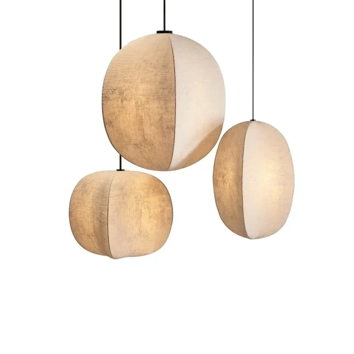 Suspension luminaire salon salle a manger tissu sphere