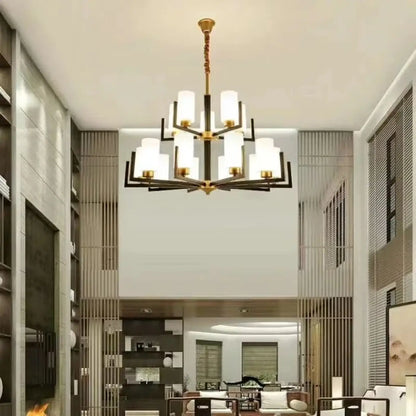 Suspension luminaire salon salle a manger verre noire design