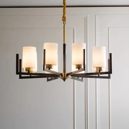 Suspension luminaire salon salle a manger verre noire design